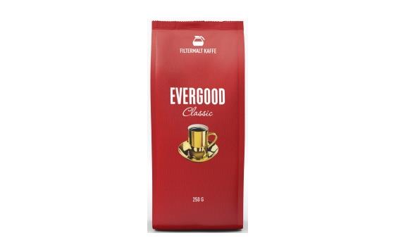 785175 Evergood  Kaffe Evergood filtermalt 250 gr (24) Den klassiske Evergood filterkaffe